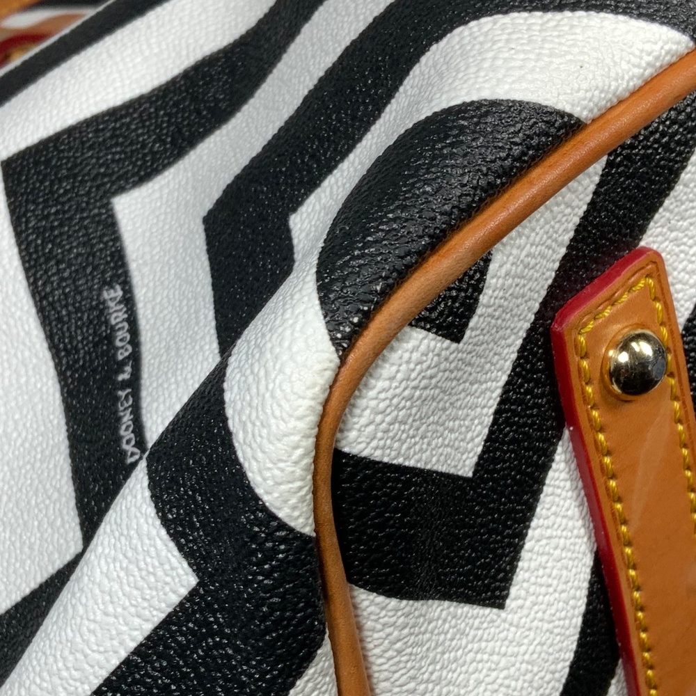 Dooney & Bourke Large Black and White Chevron Tote - Picture 11 of 16